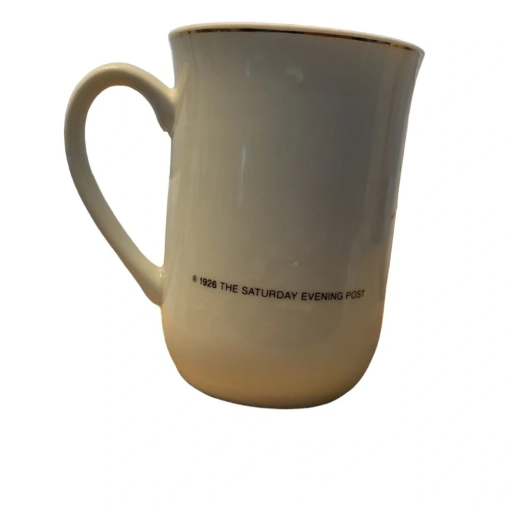 SET of 2 -1936 The Saturday evening post Coffee Mug/Cup Norman Rockwell